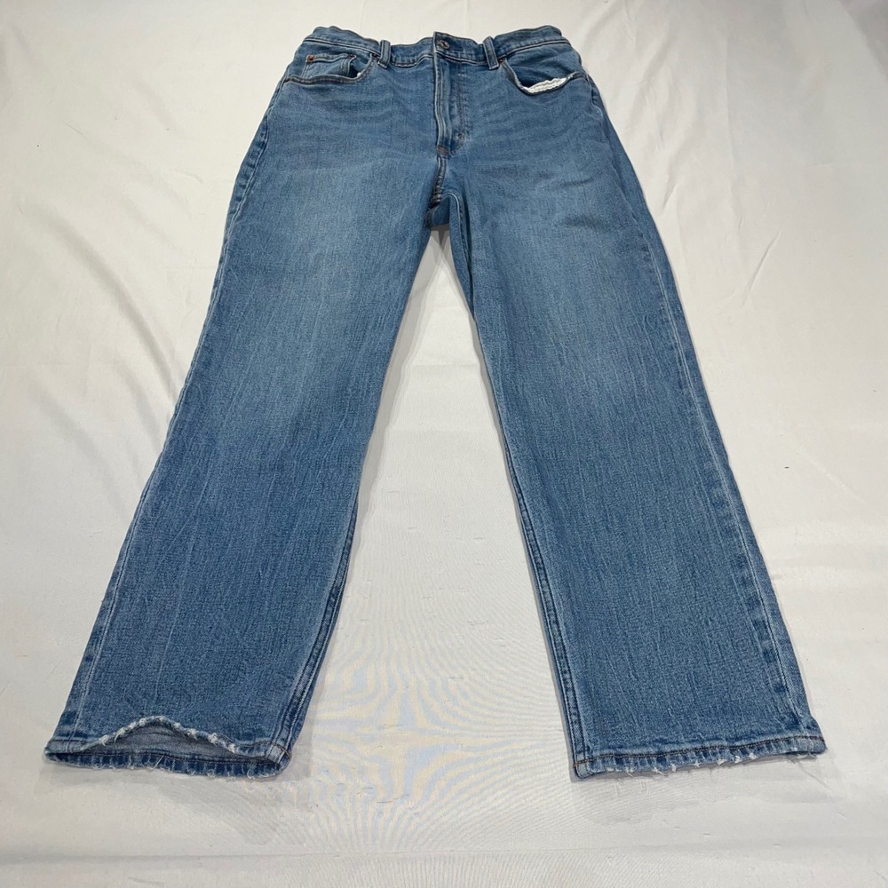 Abercrombie & Fitch Curve Love Ankle Straight Ultra High Rise Jeans Blue 30/10